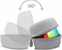 Boîte à lunettes de soleil portable antichoc en coque rigide OEM d'usine avec fermeture éclair et mousqueton pour lunettes de sport et de cyclisme en extérieur