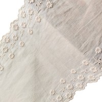 Haute qualité 16 cm Double face broderie dentelle élégante percée festonnée 100% coton brodé coton dentelle garniture