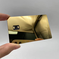 Double interface NFC Metal 24k or mirow gold Card Emv Chip Slot Tap To Pay Contactless avec hico magnetic stripe