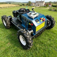 Tondeuse à gazon télécommandée tout-terrain à quatre roues, intelligente, pour vergers et fermes, machine de tonte et de débroussaillage à braquage zéro JINGYU