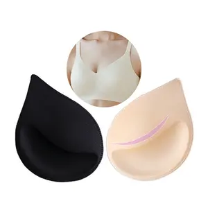 Drop shaped thickened sponge breast pad anti overflow sports bra strap push up cup inserts wholesale
