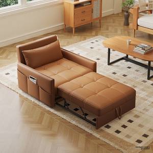 Sofá cama <span class=keywords><strong>individual</strong></span> moderno, sala de estar de tela futón convertible para, sofá cama <span class=keywords><strong>plegable</strong></span> extraíble - Product Image 4