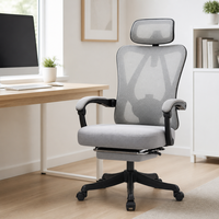 Chaise ergonomique en tissu maillé avec support lombaire, chaise de bureau pour ordinateur, chaise de jeu, réglable en hauteur pour de longues heures