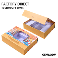 Caja de Regalo de Lujo Personalizada con Forma de Libro Magnético con Tapa Abatible Color Caqui, Ventana Transparente, Inserto de EVA, Impresión a Color, Papel Rígido