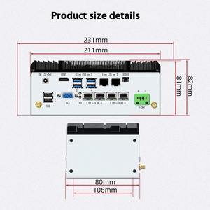 Công Nghiệp Mini PC Với <span class=keywords><strong>Core</strong></span> I7 Sáu-Cổng Nối Tiếp 6 * LAN USB Văn Phòng J6412 Nhúng J1800 Khác Nhau CPU Fan Chúng Tôi Cắm Điều Kiện Mới - Product Image 4