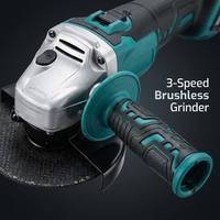 18V Sans balais 125mm Industriel Alimenté par batterie 3 vitesses Personnalisé OEM ODM Professionnel pour la découpe, le meulage et le polissage des métaux Sans fil