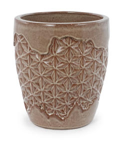 Maceta de Cerámica Estampada Marrón Claro Estilo Americano Vintage - Maceta Ecológica y Duradera con Textura de Estrella para Jardín Interior y Exterior del Hogar - Product Image 1