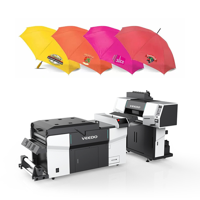 2024 New 9 Colors Dtf Transfer Fluorescent Dtf Printer 60cm 4 Heads With Powder Shaker and Dryer
