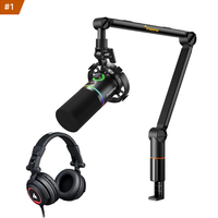 MAONO PD200 Pro - Table de mixage audio DJ avec carte son dynamique, support de micro, USB, enregistrement sans fil professionnel pour diffusion en direct et jeux
