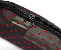 Pochette de maquillage cosmétique en maille avec logo personnalisé pochette cadeau promotionnelle en maille demi-lune de voyage