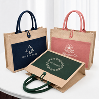 Bolsa de Yute Personalizada con Logotipo, Embalaje para Bolsos con Ventanas, Regalos para Festivales, Souvenirs, Bolsa de Compras al por Mayor, Bolsa de Arpillera Natural
