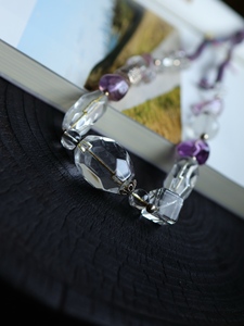 Collier tressé à la main en quartz naturel transparent et améthyste, accessoires en argent 925, ajustable, pour femme, avec plusieurs pierres, style ras-de-cou, vente en gros - Product Image 6