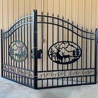 Designs modernes de portails en fer forgé, portes coulissantes simples à deux battants pour l'entrée du jardin, pour la sécurité des villas de luxe