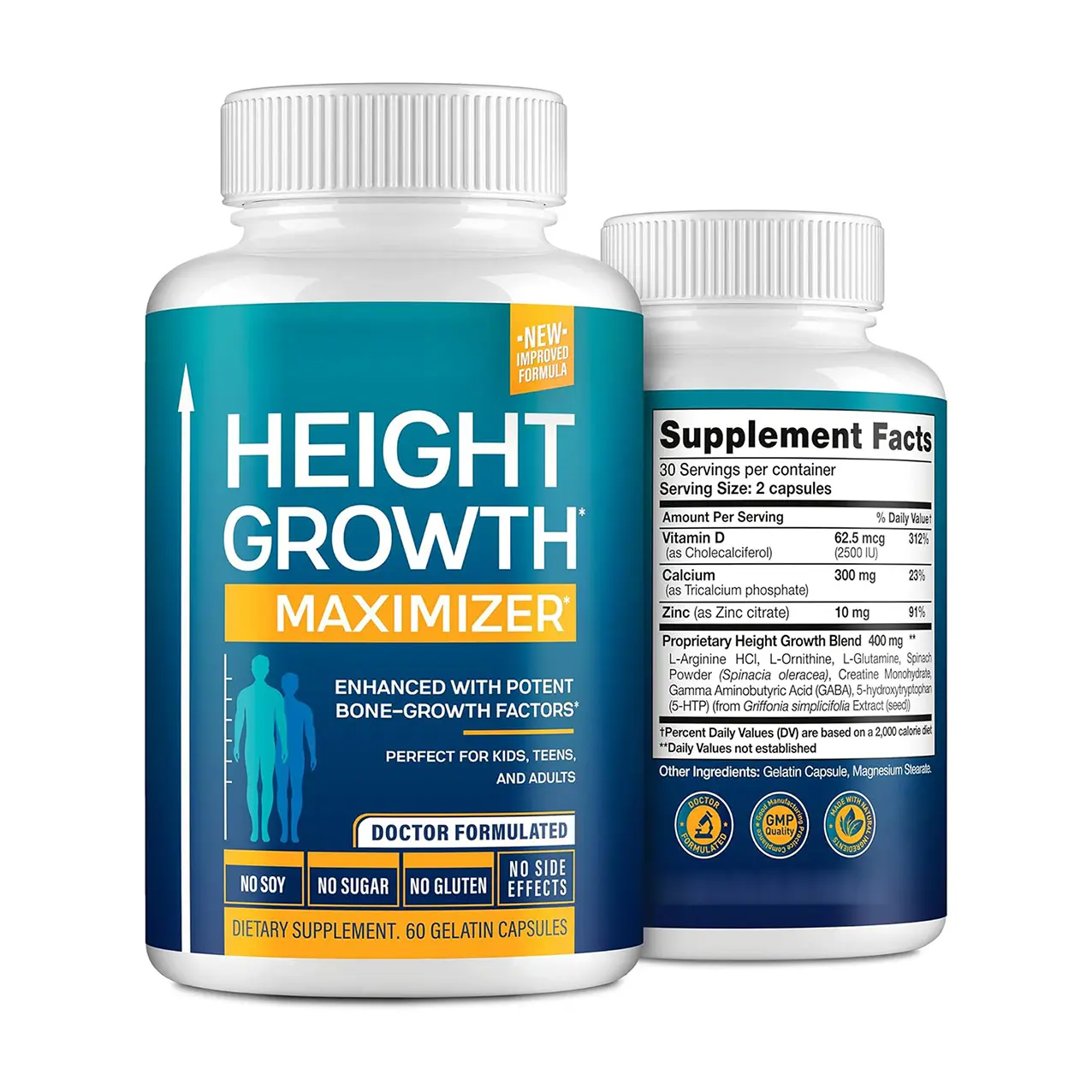 Height Increasing Products Pills Height Growth Capsules Supplement Grow Taller Growth Pills with Calcium