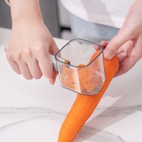 Handmatige creatieve keukenhulpjes met lange steel, enkelvoudige kop, roestvrijstalen groentegereedschap, schilmes voor aardappel en appel met opbergdoos