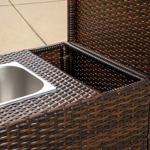 Venta al por mayor mejor oferta marco de acero de mimbre bar Carro de interior al aire libre uso Bistro Carro de carro - Product Image 5