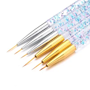 Lot de 3 stylos de nail art en acrylique pour rayures françaises, pointes 3D, stylo de dessin de lignes fines pour manucure, pinceaux pour gel UV, outils de peinture - Product Image 5