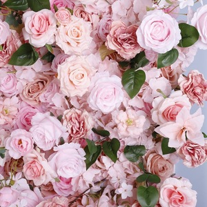Mur de fleurs artificielles 3D et 5D en roses rouges, design enroulable 8x8 pieds, idéal pour la décoration de mariage - Product Image 1