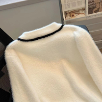 Pull-over en maille douce et élégante, design tendance, pour femme, printemps et automne 2024, nouveau cardigan ample en maille