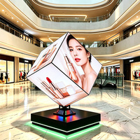 Display LED a Cubo ad Alta Luminosità con Angolo di Visione a 360 Gradi Senza Interruzioni, Schermo LED a Cubo Magico per Pubblicità in Centri Commerciali e Atri