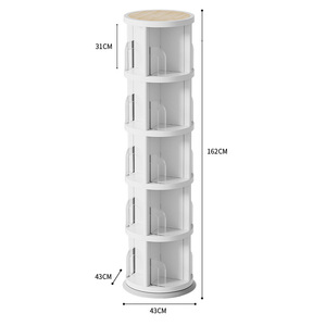 Estante de Livros Multifuncional Rotativa 360 Graus com 5 Camadas, Novo Design, Estante de Plástico para Exibição e Organização Doméstica - Product Image 6