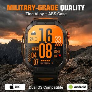 CACGO K70A <span class=keywords><strong>Smartwatch</strong></span> con Chiamate, Display AMOLED da 2,13'', Batteria Grande, 3ATM, IP68, Torcia LED, Fitness Tracker, Impermeabile, per Uomo - Product Image 1