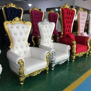 Venta al por mayor de pelo barato sillas de salón alta blanco reina rey silla trono <span class=keywords><strong>para</strong></span> <span class=keywords><strong>alquiler</strong></span> de lujo de fiesta de boda - Product Image 6