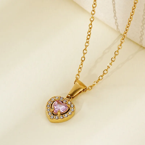 Collar con Colgante 3D en Forma de Corazón de Acero Inoxidable 304 Chapado en Oro de 18K de Alta Calidad y Estilo Moderno - Product Image 6