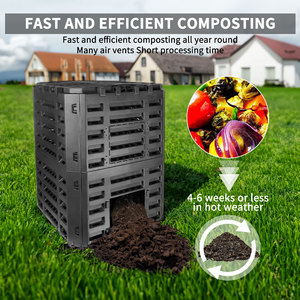 Composteur de jardin 340L pour le compostage à l'extérieur à double rotation - Product Image 5