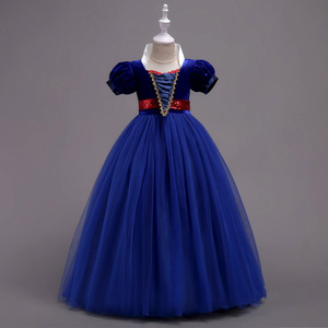 Robe de princesse pour enfants, rouge, bleu, velours, tulle, longue, costume de cosplay, 5-7 ans, été 2018 - Product Image 2