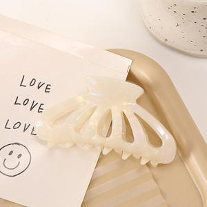 Pinzas para el pelo semiredondas de moda Coreana de sujeción fuerte para mujer <span class=keywords><strong>Almeja</strong></span> de pelo de Color sólido hecha de plástico hueco de acetato - Product Image 3