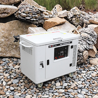 Neues Modell Tragbarer 8KW 10KVA Mini Benzin/Diesel Stromgenerator Superleise 50Hz Elektrostart Wasserkühlung 220V/380V