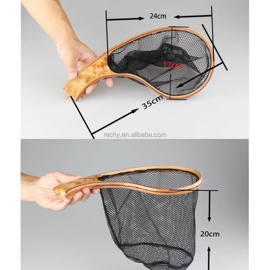Filet De Pêche à Mouche En Bois – Léger 120g, Maille Noire Anti-accrochage, Séchage Rapide, Pour Truite Et Capture/release