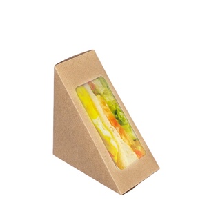 Beigu disposable take away rectangle kraft food sandwich boxes with window