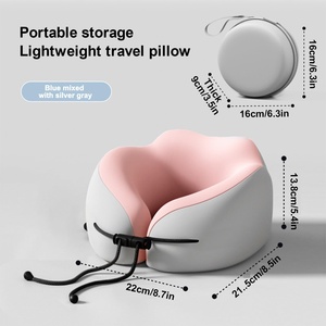 Oreiller de voyage en forme de U pour avion avec masque pour les yeux, rembourrage en mousse à mémoire de forme, oreiller pour la tête et le cou, doux et confortable - Product Image 5