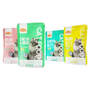 Pacote de molho líquido premium para lanches de animais de estimação Mistura de comida úmida com refeição direta, atum e ovas de peixe, molho Goo Goo