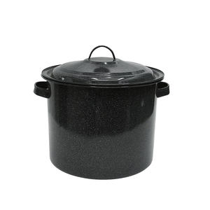 3L cuisine Extérieure couleur noire émail camping billy pot avec couvercle et anneau d'accrochage - Product Image 2