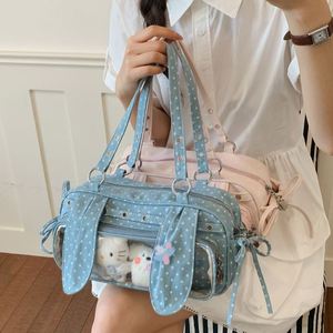 PU <b>Bag</b> Large Capacity Clear <b>Crossbody</b> Shoulder <b>Bag</b> for Women Boston Style for Daily Commute & Cosmetics Storage - Product Image 4