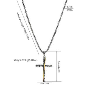 Collar de plata con colgante de cruz de acero inoxidable para hombre, estilo vintage, a la moda, un regalo para seres queridos, amigos, familiares o parejas - Product Image 6