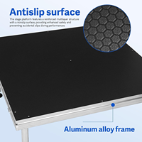 Plateforme de scène portable 4'x4', plateforme en aluminium jusqu'à 1900 livres, hauteur réglable de 24 à 41 pouces, scène pour événements, mariages, concerts