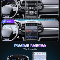 NaviHua pour Renault Koleos Megane 4 2016 2019, écran LCD numérique, compteur de vitesse, GPS, autoradio, style Tesla 14,5 pouces, Carplay