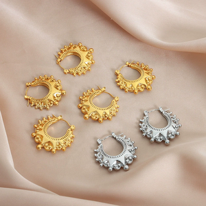 Bijoux de haute qualité fabrication en gros boucles d'oreilles en acier inoxydable plaqué <span class=keywords><strong>or</strong></span> à bas quantité minimale de commande boucle d'oreille créole - Product Image 2