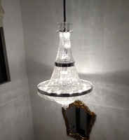 Hôtel restaurant hall grand Asfour lustre en cristal éclairage intérieur finition chromée suspendus lustre lampes Offre Spéciale