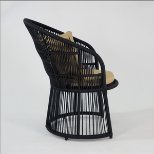 Fauteuil nid en rotin d'extérieur avec repose-pieds rembourré, cadre en acier et revêtement en poudre, siège de salon d'extérieur confortable - Product Image 3