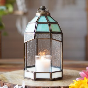 Vente en gros de pots de bougies en forme de lanternes roses faites à la main, articles décoratifs de fête de jardin pour bougie en pierre vivante - Product Image 1