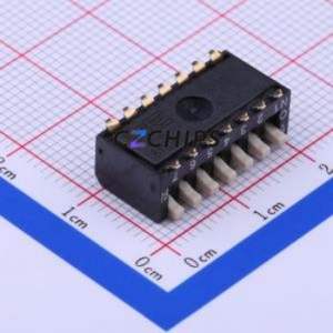 DSPV07LSGET DIP Switch SMD-14P,9x19.2mm Switch Piano Key Single Pole Single Throw 7 2.54mm - Product Image 2