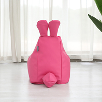 Fauteuil pouf enfant mignon en forme de lapin rose vif