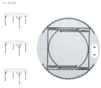 Tables rondes pliantes en plastique de 60 pouces pour événements, fêtes, mariages, extérieur, vente en gros