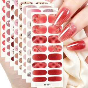 Pegatinas de Uñas Transfronterizas de <span class=keywords><strong>Gel</strong></span> de 16 Dedos, Serie <span class=keywords><strong>BB</strong></span>, Estilo Retro Instagram, sin Horno, con Luz UV, Diseño Floral/Estampado de Leopardo/Brillante - Product Image 2