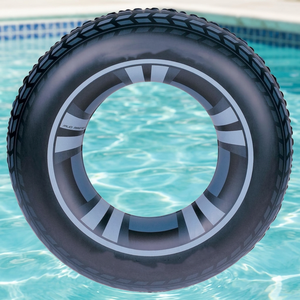Flotador Inflable Redondo de PVC Negro de 90 CM para Niños y Adultos, Piscina con Opción de Logotipo Personalizado - Product Image 3